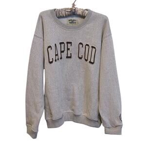 Cape Cod Heritage Embroidered Graphic Crewneck Sweatshirt Large Coastal Preppy